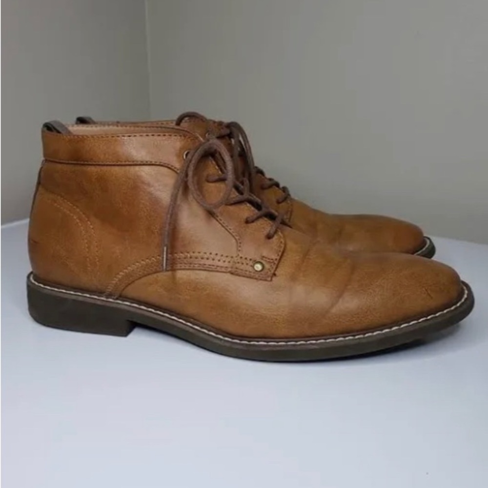 Guess Mens Lace up Casual Shoes Tan